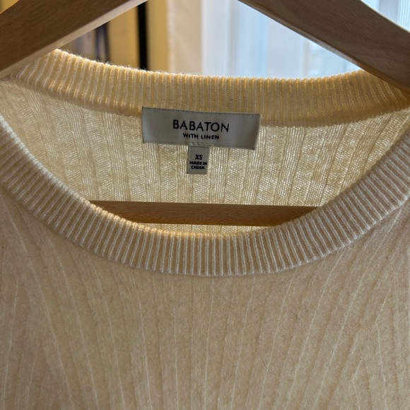 Cream Ribbed Cropped Sweater - Picture 2 of 2